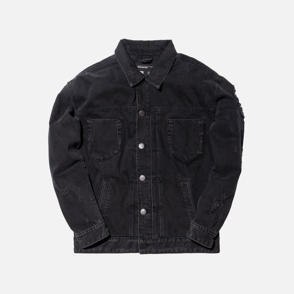 KITH CLASSICS HAWKINS DESTROYED TRUCKER JACKET